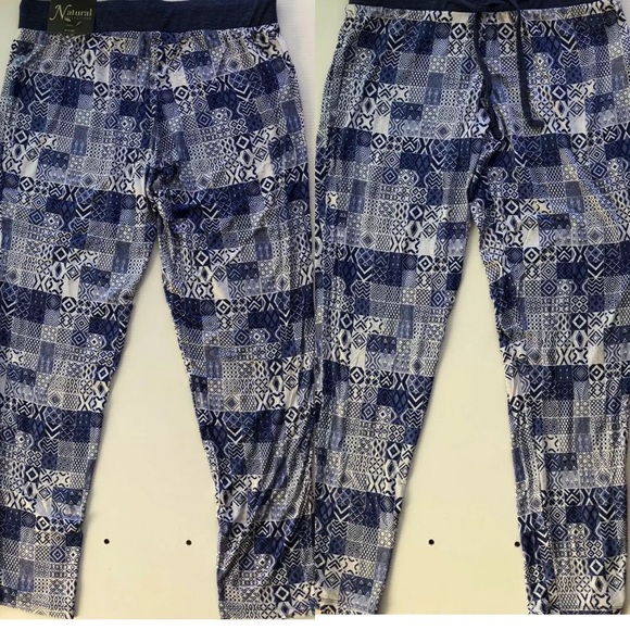 Natural Reflections Blue Jogger Pajama Pants